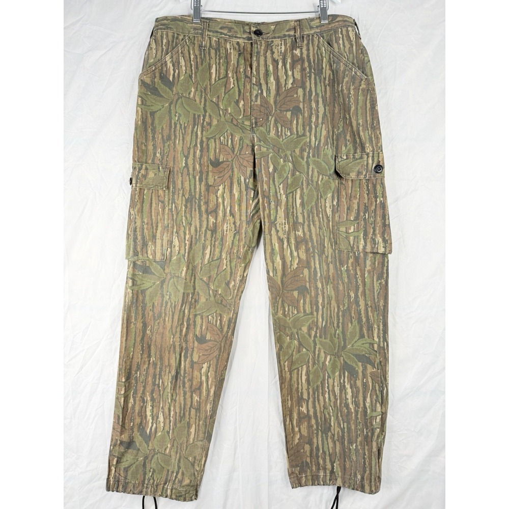 Vintage Realtree Pants Mens L Green Leaf Camo Cargo Pockets‎ Hunting Outdoor 90s
